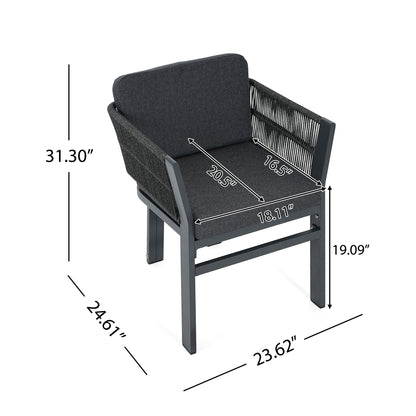 Durable Aluminum Outdoor Dining Chairs Set of Two