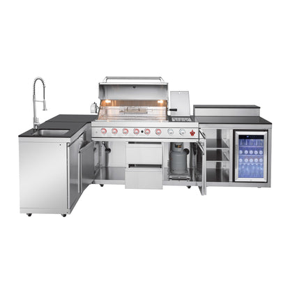 Outdoor Kitchen Island With Stainless Grill