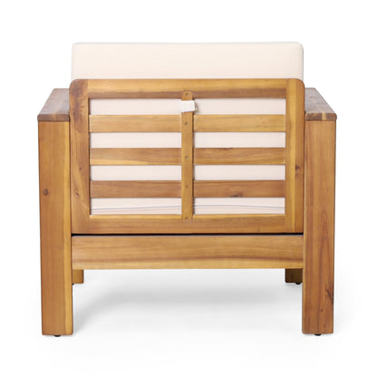 Set of Two Outdoor Acacia Wood Club Chairs