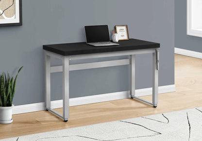 Computer Desk standing adjustable laptop desk black top with silver frame Unique Piece Furniture on Tampa Home & Garden Store