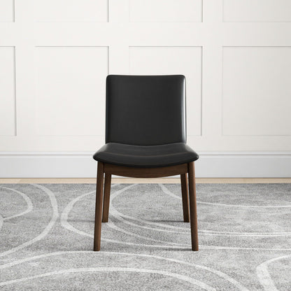 HouseOfZazla mid-century dining chair with black fabric upholstery and solid wood legs on Tampa Home & Garden Store