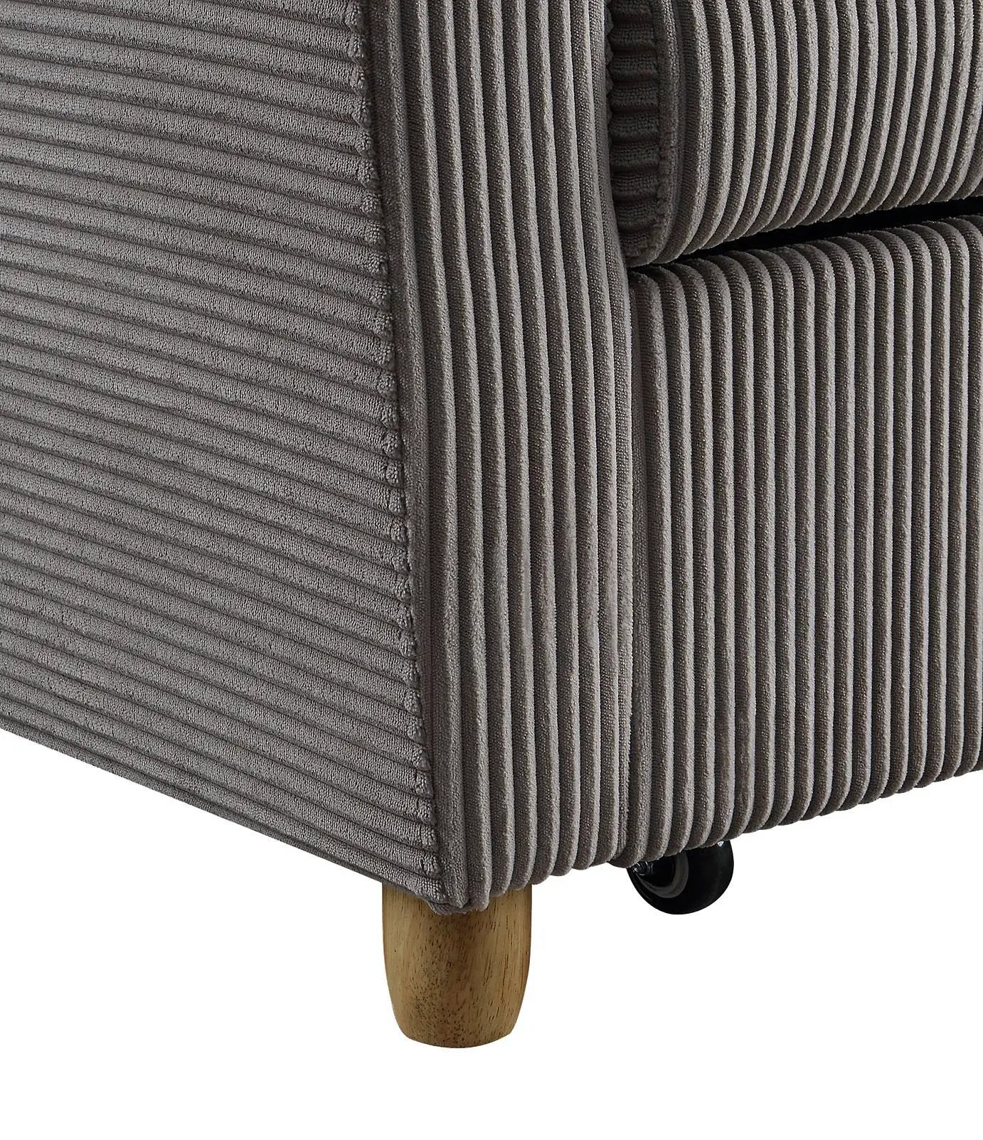 Justine Convertible Sleeper Loveseat brown corded fabric with wood legs Unique Piece on Tampa Home & Garden Store