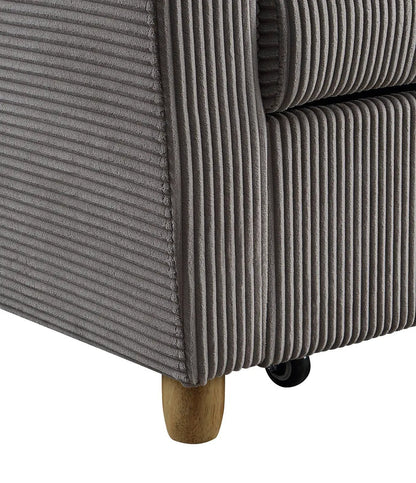 Justine Convertible Sleeper Loveseat brown corded fabric with wood legs Unique Piece on Tampa Home & Garden Store
