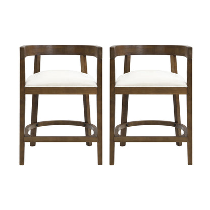 Modern rubberwood counter stools with white upholstered seats, set of 2, HouseOfZazla on Tampa Home & Garden Store