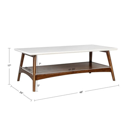 Modern Table With Extra Storage coffee table white top dark wood legs Unique Piece Furniture on Tampa Home & Garden Store