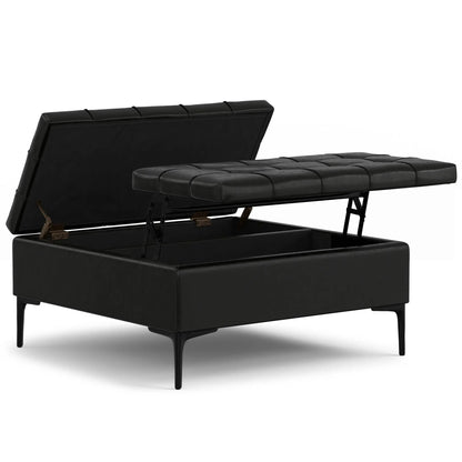 Laura Lift Top Solid Wood Storage Ottoman
