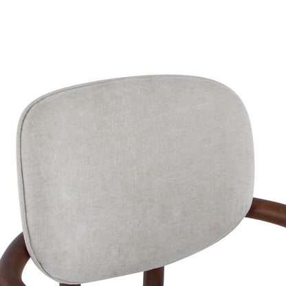 Upholstered Arm Dining Chairs set of 2 beige linen with dark wood legs HouseOfZazla on Tampa Home & Garden Store