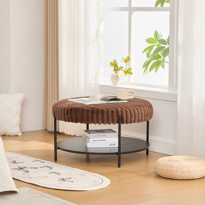 Modern Upholstered Round Ottoman Coffee Table