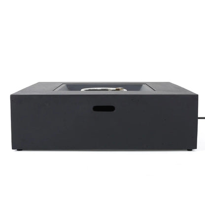 Modern square fire table 50,000 Btu propane burner, black concrete finish on Tampa Home & Garden Store
