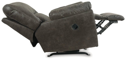 Tambo rocker recliner in dark brown leather with extended footrest Unique Piece Furniture on Tampa Home & Garden Store