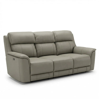 Oslo Dual Power Reclining Sofa by Unique Piece Furniture in grey leather on Tampa Home & Garden Store