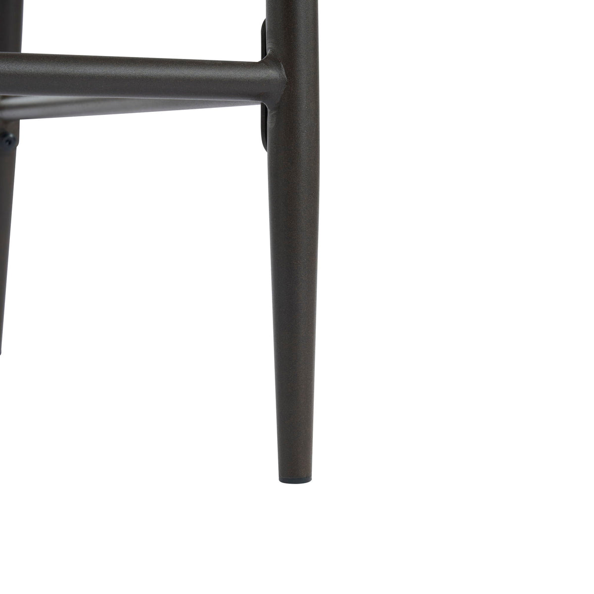 Counter stool iron frame leg close-up in dark bronze finish HouseOfZazla on Tampa Home & Garden Store