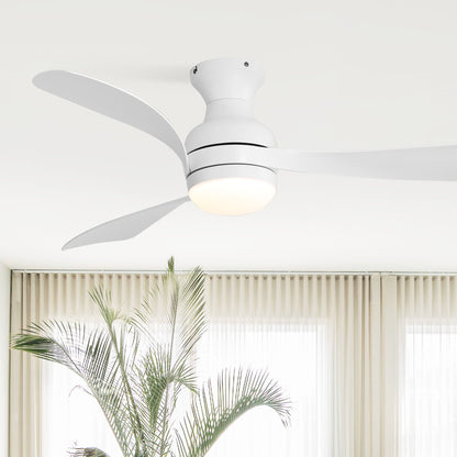 52-inch low-profile white ceiling fan with dimmable LED light by HouseOfZazla on Tampa Home & Garden Store