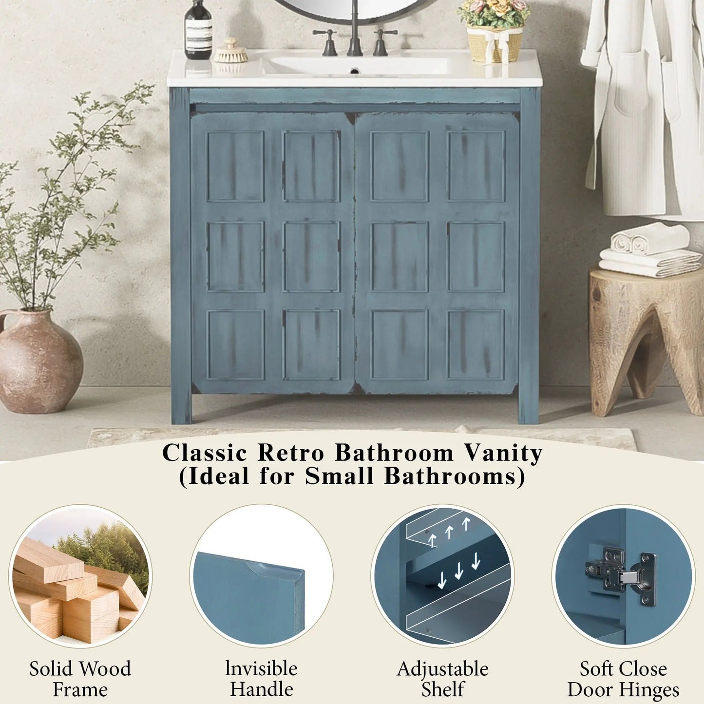 Bathroom Vanity Organizer with Sink and Cabinet