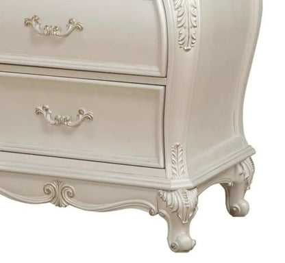 Chantelle Nightstand With Granite Top White