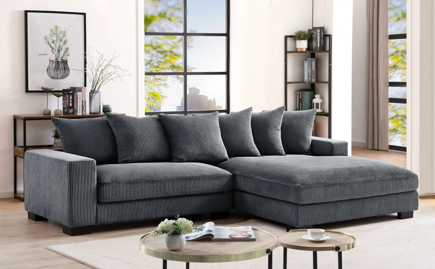 Luxe Oversized 2 Piece Sectional Sofa for Living