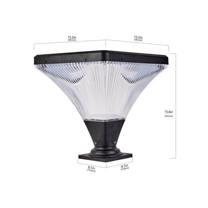 Modern Black Outdoor Post Light and Remote
