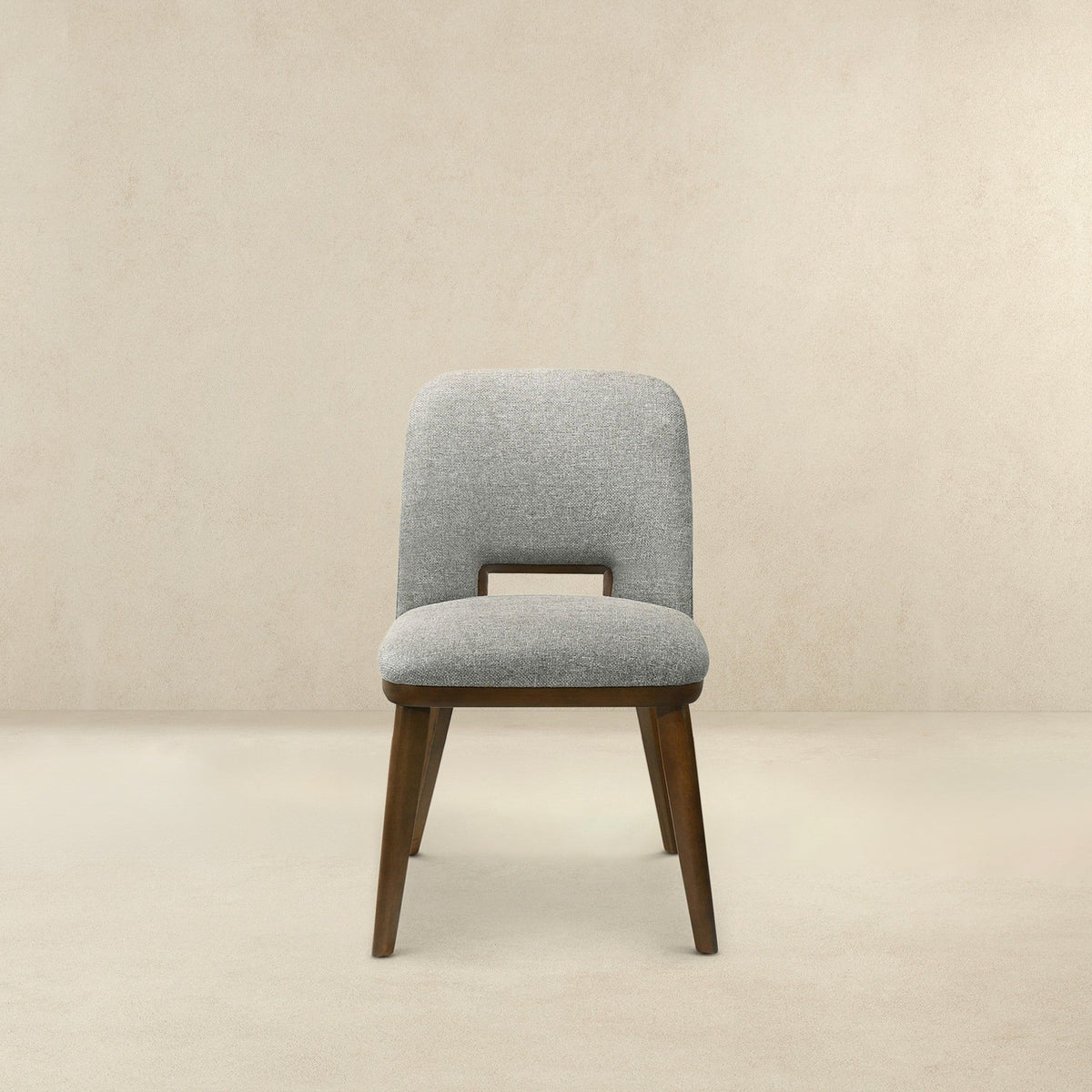 HouseOfZazla modern dining chair set of 2 in gray fabric with walnut base on Tampa Home & Garden Store