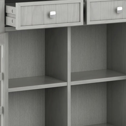 Acadian Entryway Storage Cabinet by HouseOfZazla; light gray cabinet with two drawers and knobs on Tampa Home & Garden Store