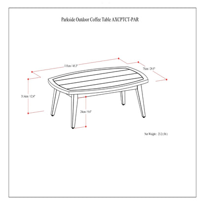 Parkside Light Teak Outdoor Coffee Table