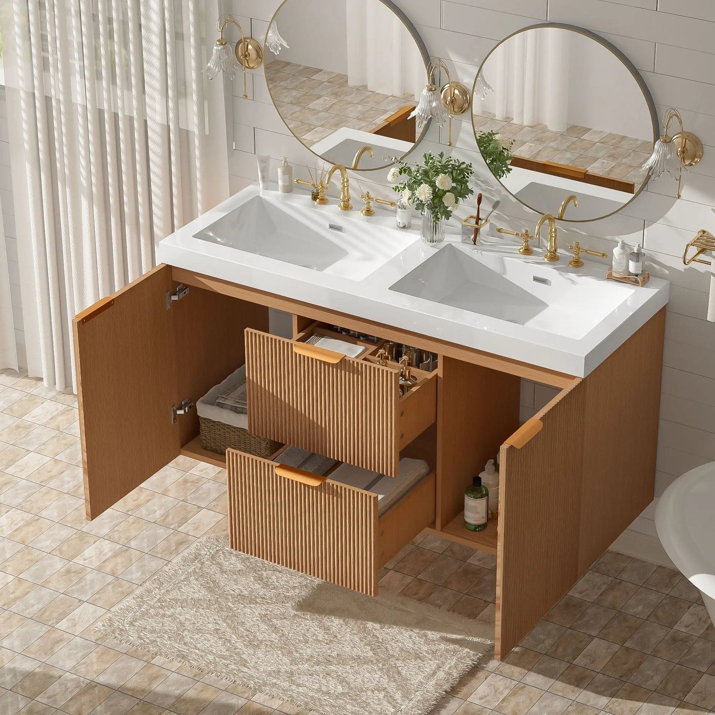 Modern Wall Mounted Vanity and Soft Close Doors