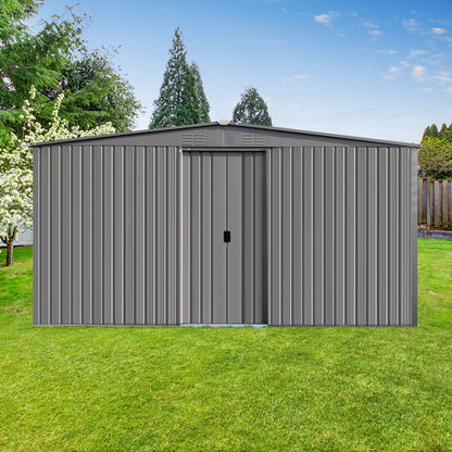 13x11 Outdoor Metal Storage Shed and Roof