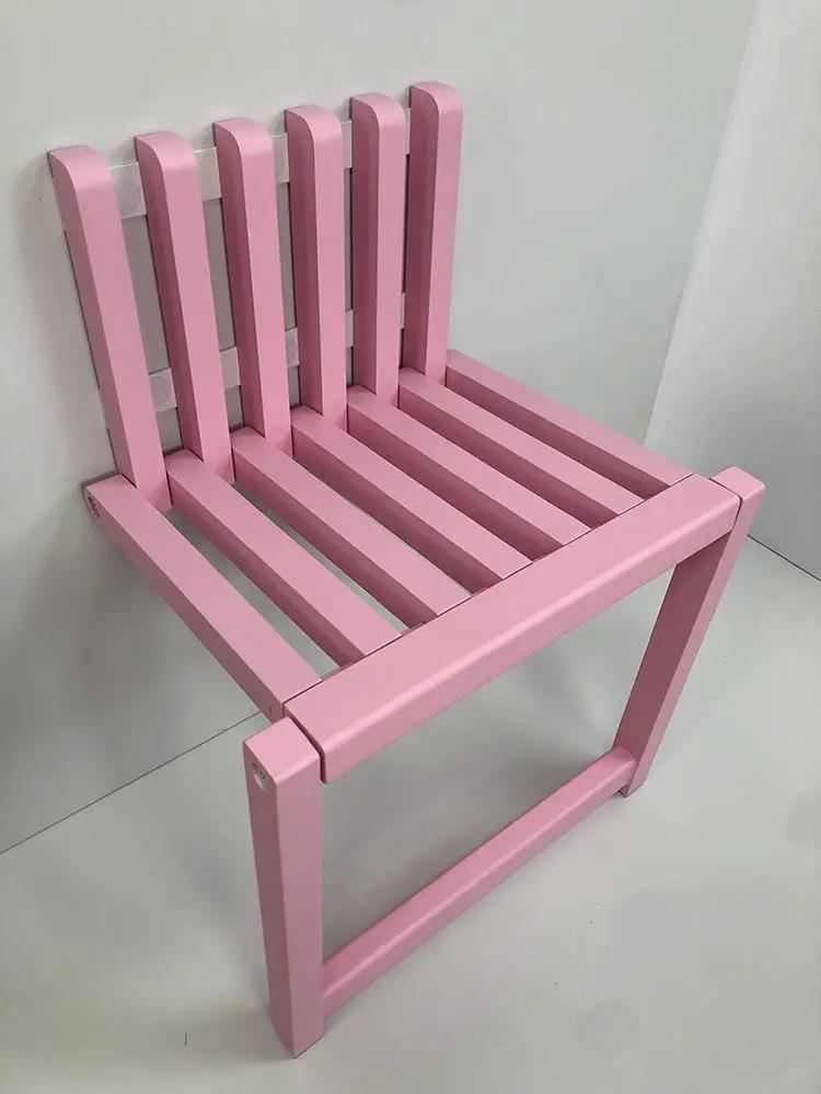 Wall-Mounted Folding Chair for Shoe Changing, pink solid wood, FLIPSTYLEZLLC on Tampa Home & Garden Store