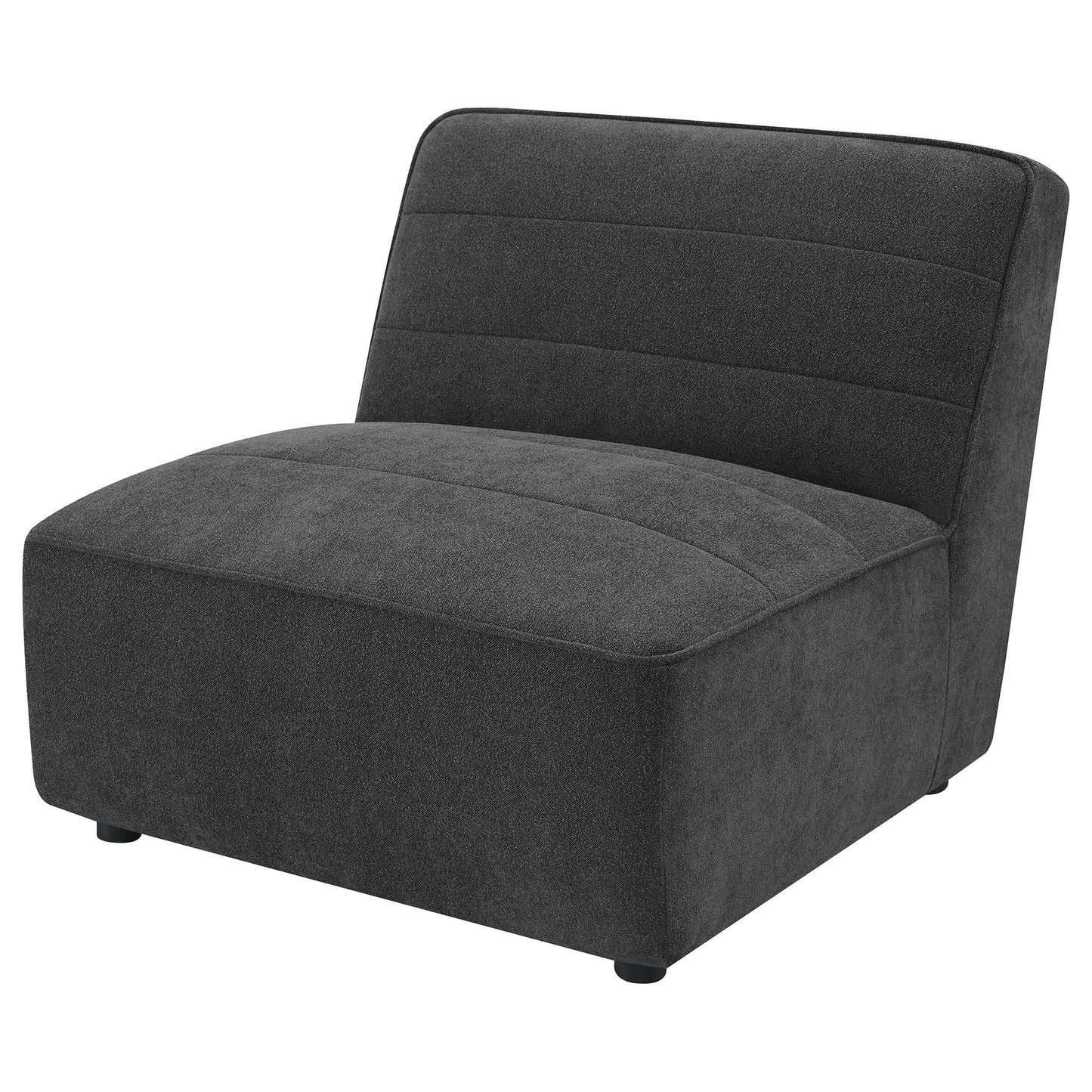 Ortega Upholstered Armless Chair Charcoal gray fabric by HouseOfZazla on Tampa Home & Garden Store