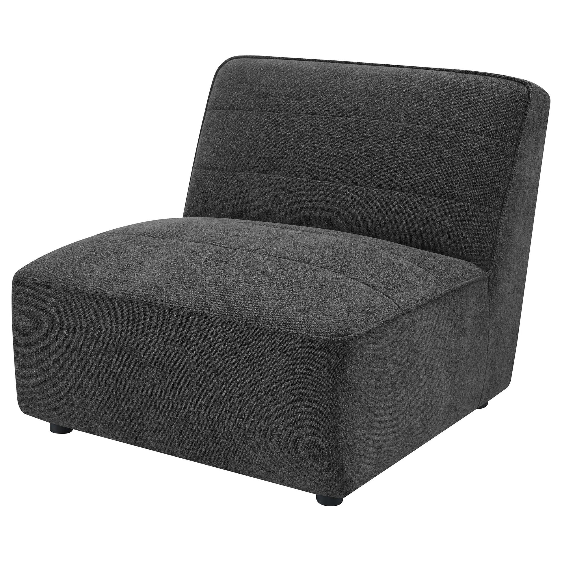 Ortega Upholstered Armless Chair Charcoal gray fabric by HouseOfZazla on Tampa Home & Garden Store