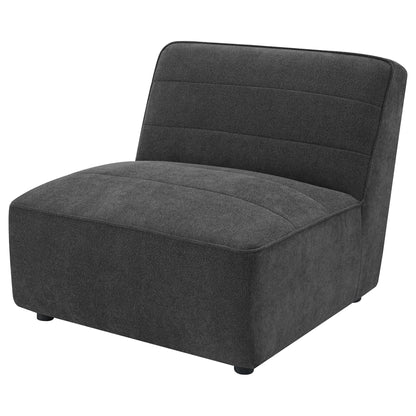 Ortega Upholstered Armless Chair Charcoal gray fabric by HouseOfZazla on Tampa Home & Garden Store
