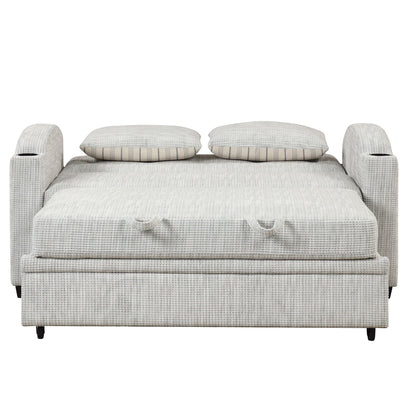 Convertible Sofa With Usb And Adjustable Backrest