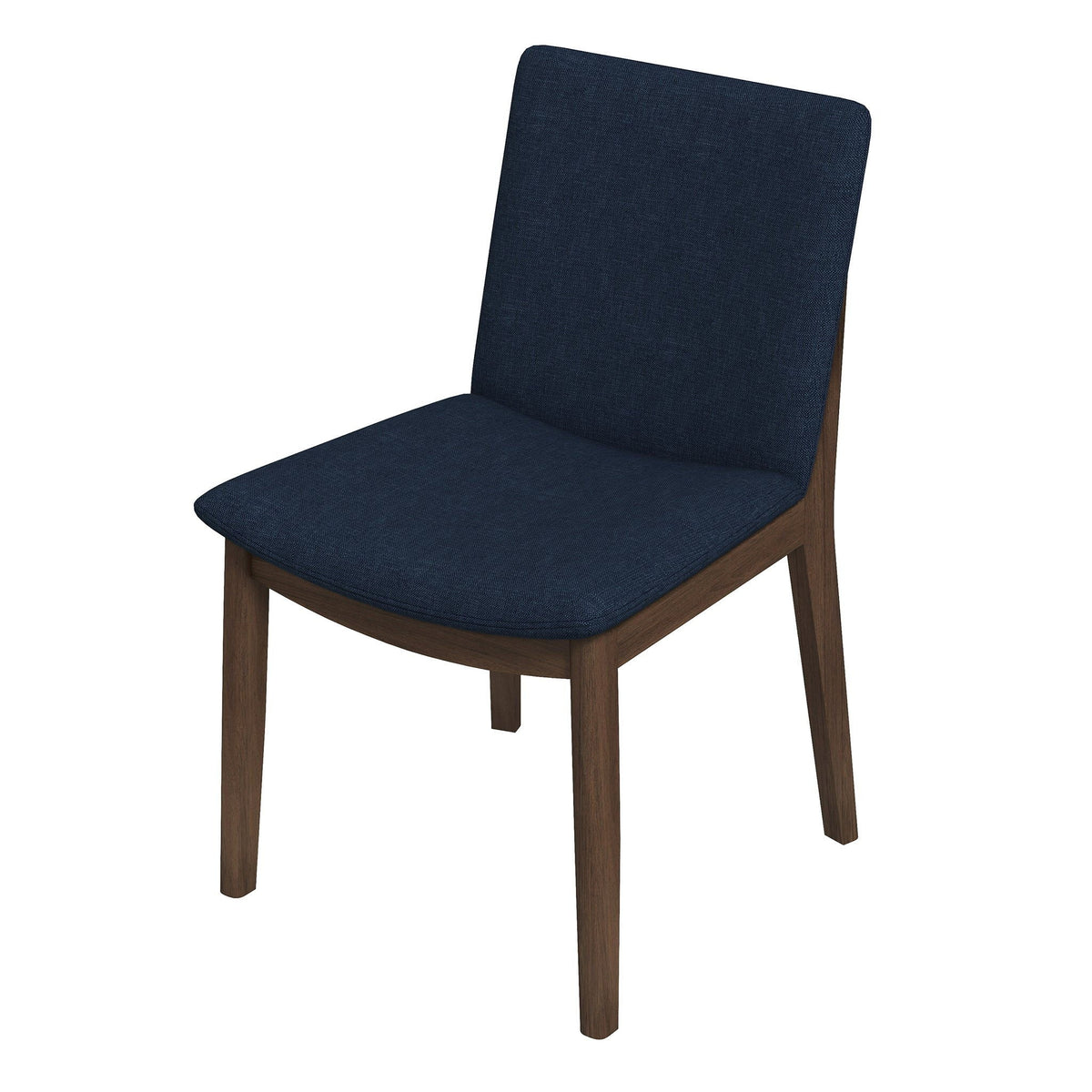 Mid-Century Modern solid wood dining chair navy blue fabric upholstery on Tampa Home & Garden Store
