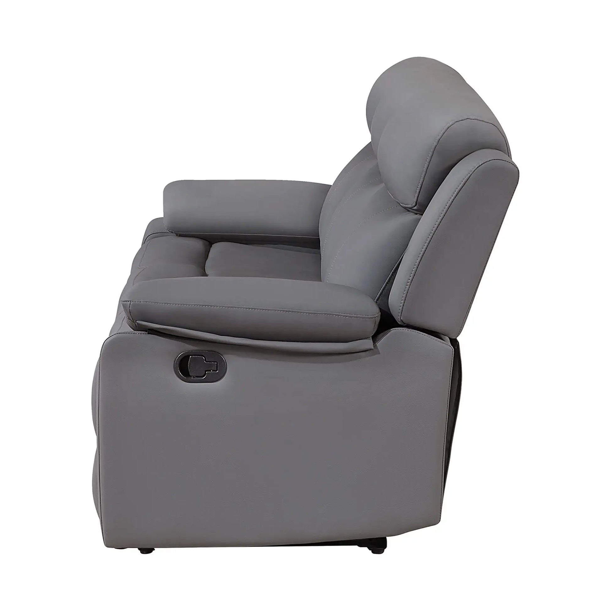 Blanche Glider Recliner with LED, gray pillow-top arms on Tampa Home & Garden Store