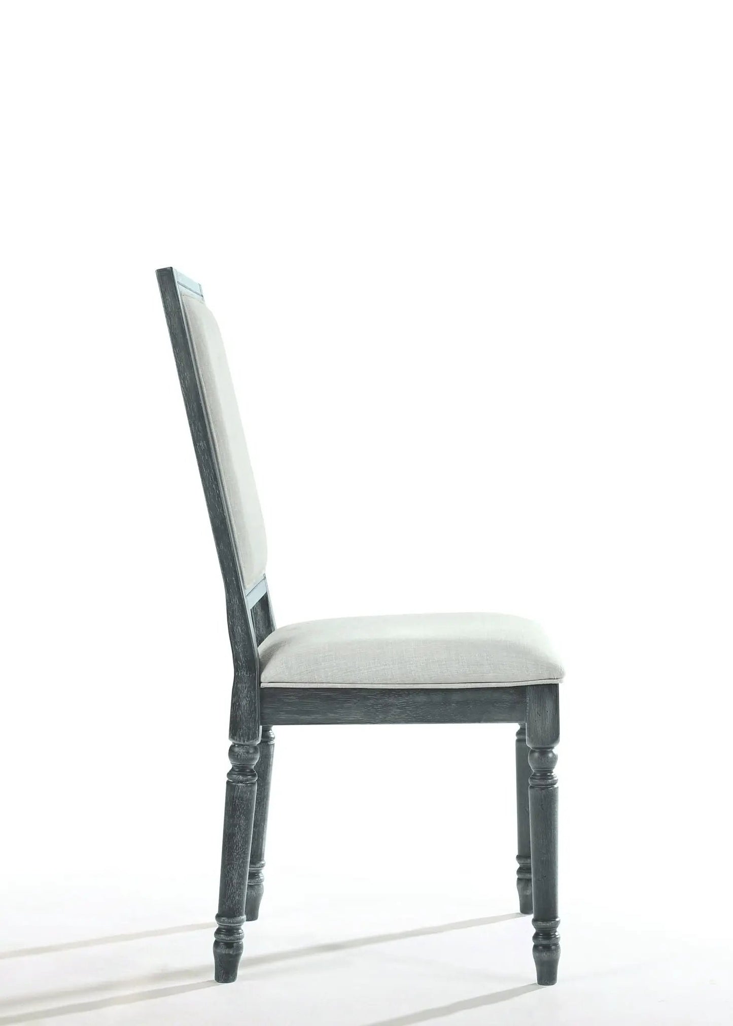 Weathered Side Chair in Cream and Gray Finish