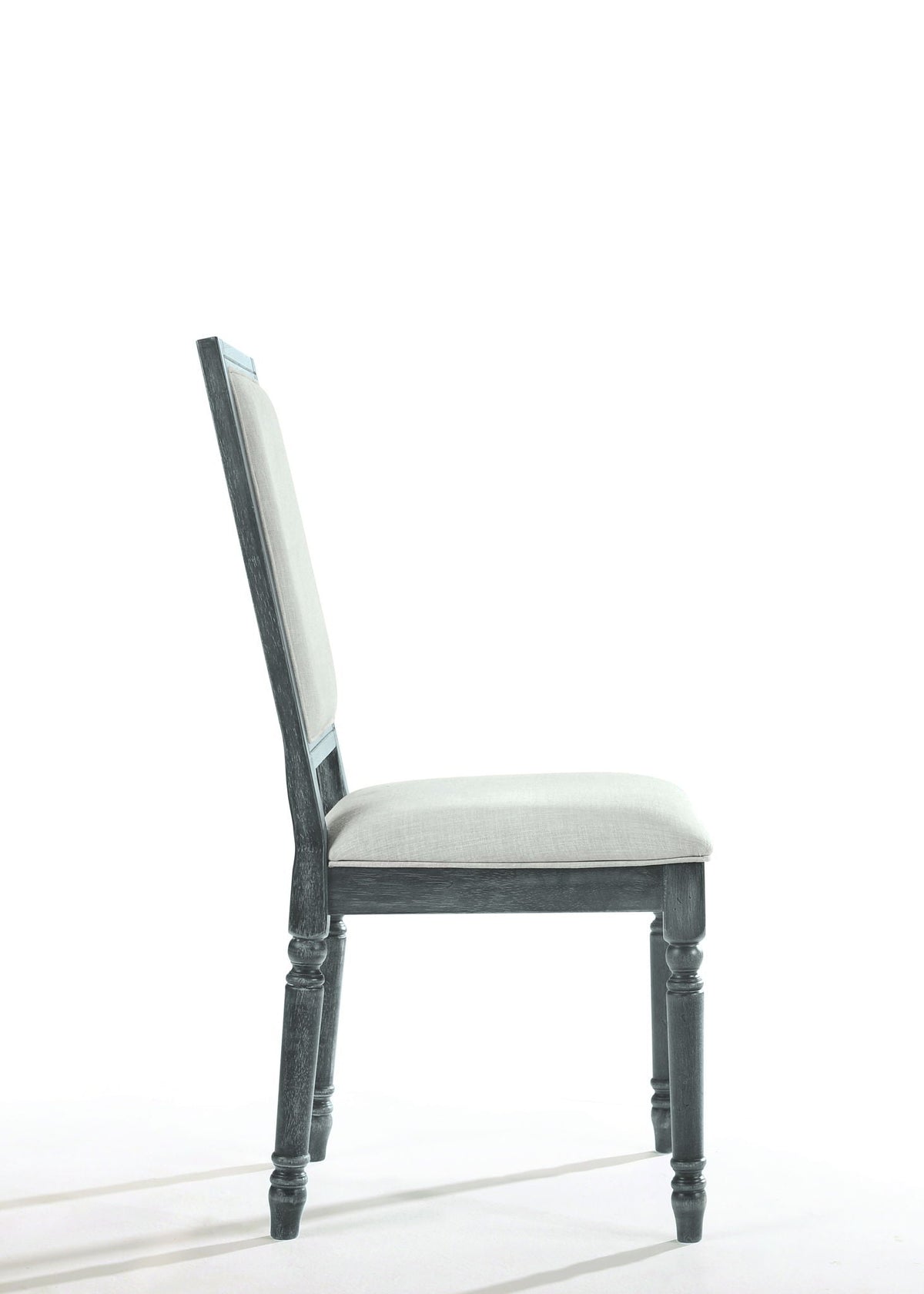 Weathered Side Chair with Cream Linen Upholstery, gray wood frame by HouseOfZazla Kids' Chairs on Tampa Home & Garden Store