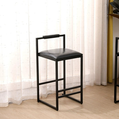Unique Piece Furniture black metal counter-height bar stools with backrest and footrest (2) on Tampa Home & Garden Store