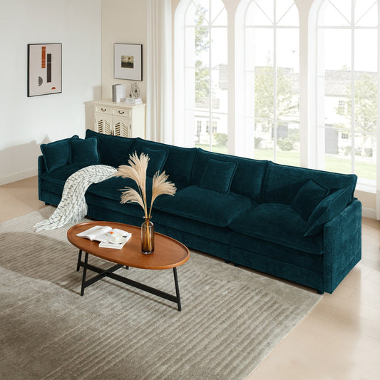 Free Combination Modular Sofa by HouseOfZazla in dark teal velvet with modular sections on Tampa Home & Garden Store