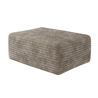 Sofa ottoman 37.40in taupe boucle fabric with ribbed cushion, no assembly required on Tampa Home & Garden Store