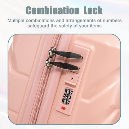 2-Piece ABS Spinner Wheel Luggage Set pink with combination lock on Tampa Home & Garden Store