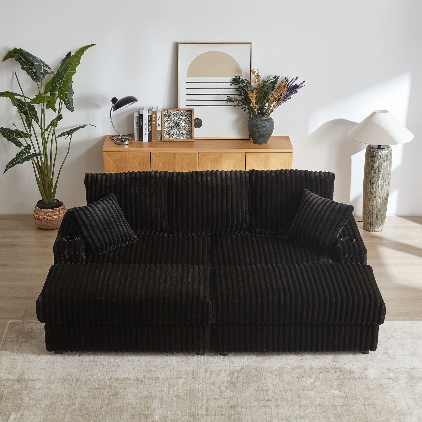 3 Seater Sofa With 2 Ottomans and Storage