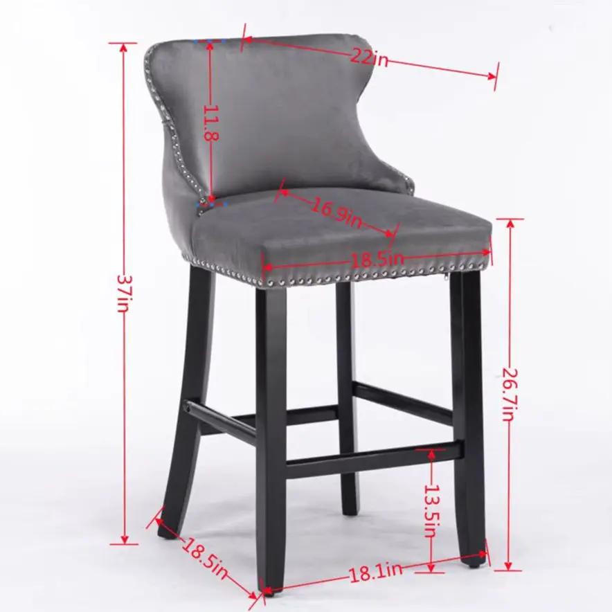 Contemporary Wing-Back Barstools with Tufting