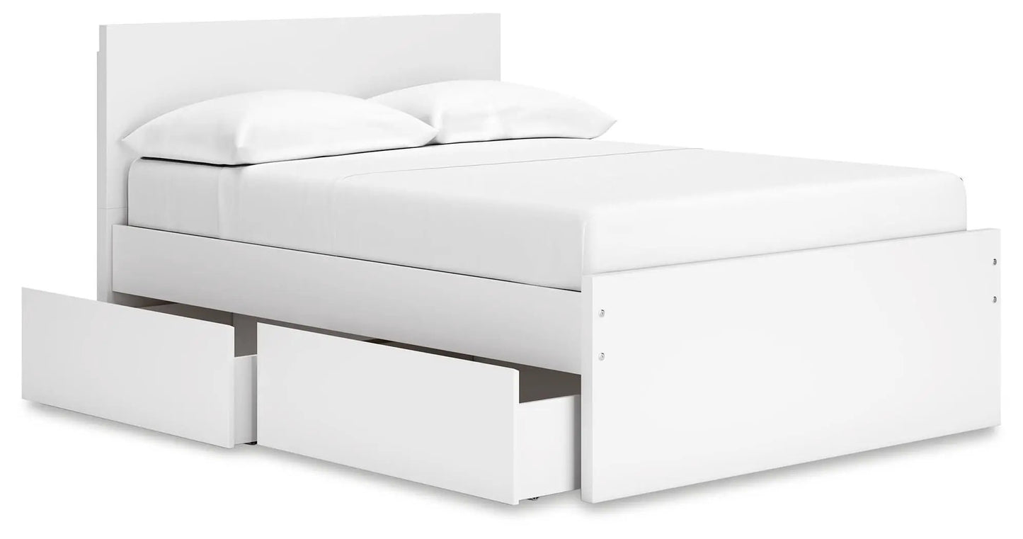 Onita Panel Platform Bed white with built-in 2-drawer storage by Unique Piece Furniture on Tampa Home & Garden Store