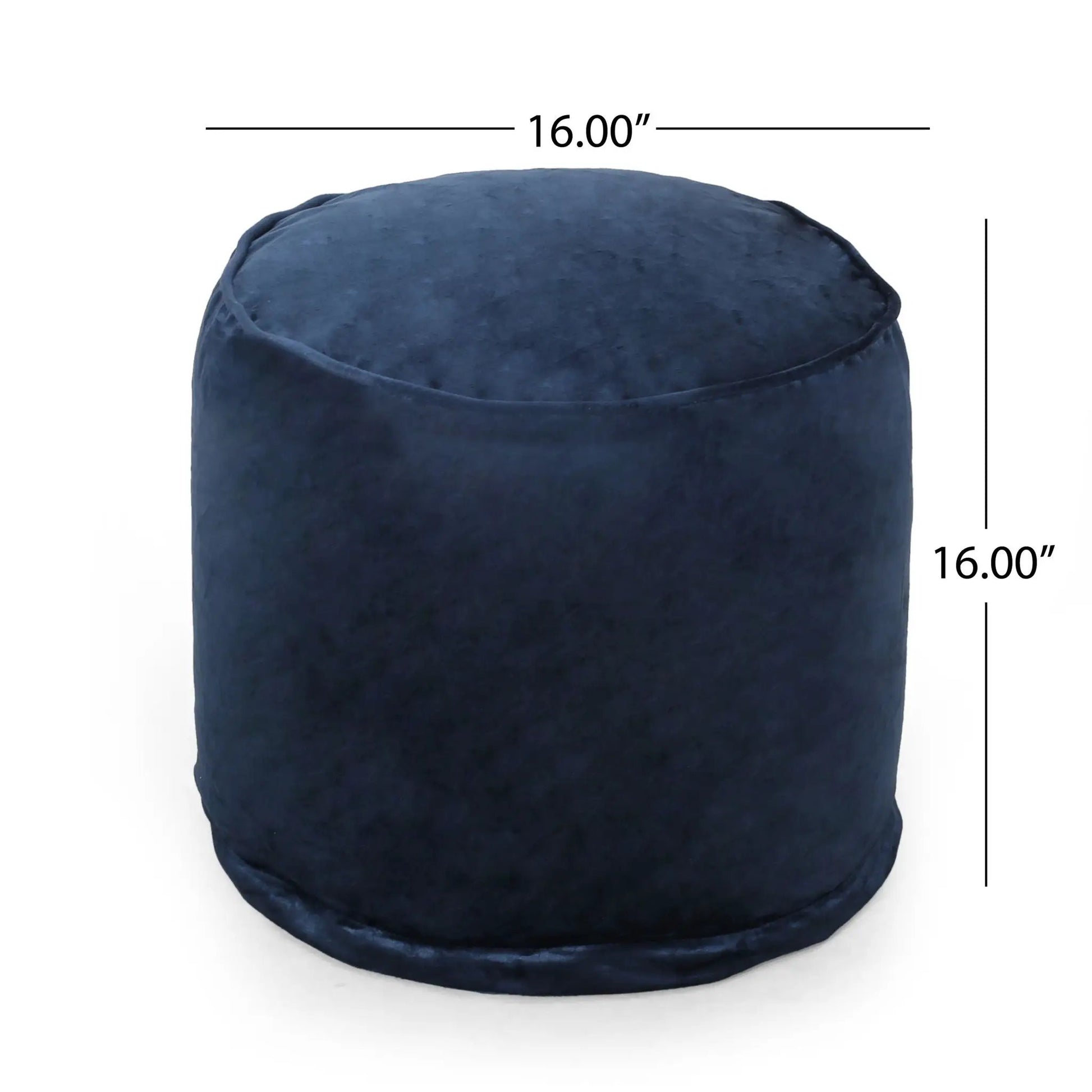 Shimon cylinder pouf ottoman navy blue velvet floor cushion by Unique Piece Furniture on Tampa Home & Garden Store
