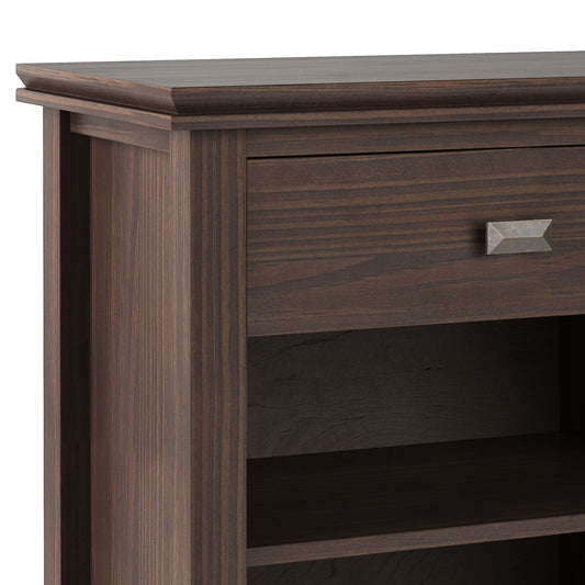 Walnut Wood Bedside Table With Shelf and Drawer