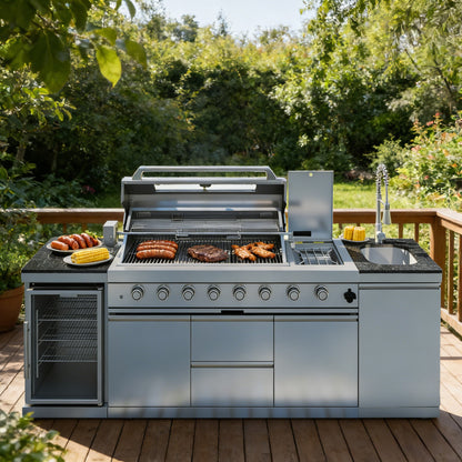 Deluxe 6 Burner and Stainless Steel Outdoor Grill