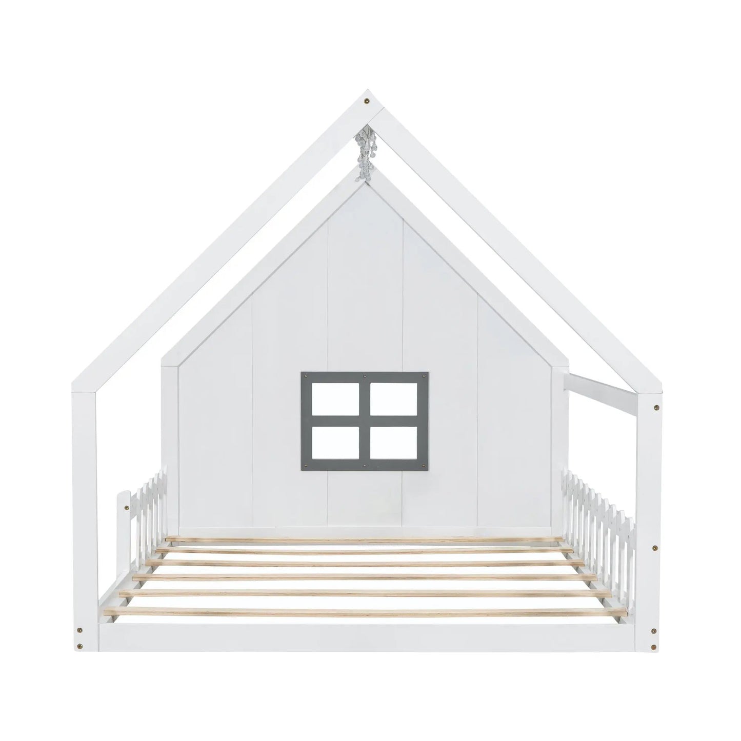 House Bed With Window and Fence Pine Wood Build