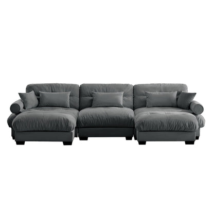 Oversized Modular Sofa with Movable Ottoman