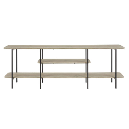 Celine 3-shelf console table with light wood veneer top and black metal frame by HouseOfZazla on Tampa Home & Garden Store