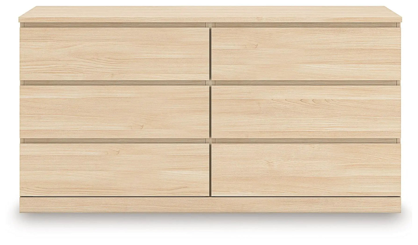 Onita White Six Drawer Dresser Ball Bearing Glide