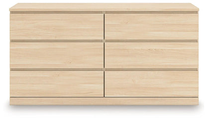 Onita White Six Drawer Dresser Ball Bearing Glide